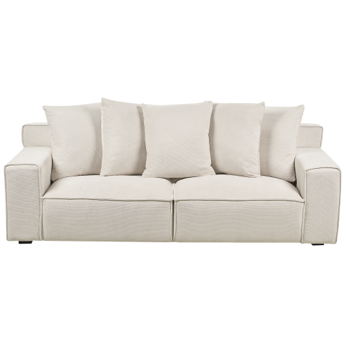 Beliani Sofa 3 Seater VISKAN Chenille Off-White