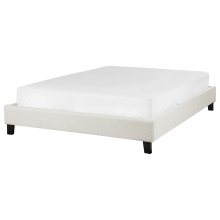 Bed without Headboard Fabric ROANNE 140 x 200 cm (EU Double) Off-White