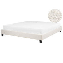 Bed without Headboard Boucle ROANNE 180 x 200 cm (EU Super King) Light Beige