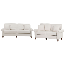 Living Room Set 5 Seater GINNERUP Fabric Light Beige