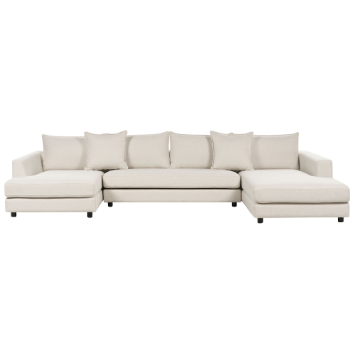 Beliani Corner Sofa LILVIKEN Fabric Light Beige