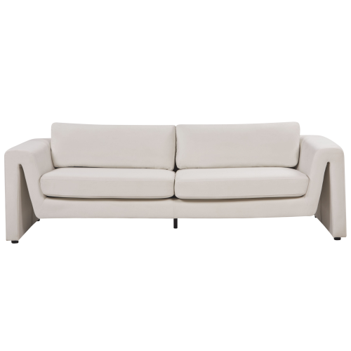 Beliani Sofa 3 Seater MAUNU Velvet Light Beige