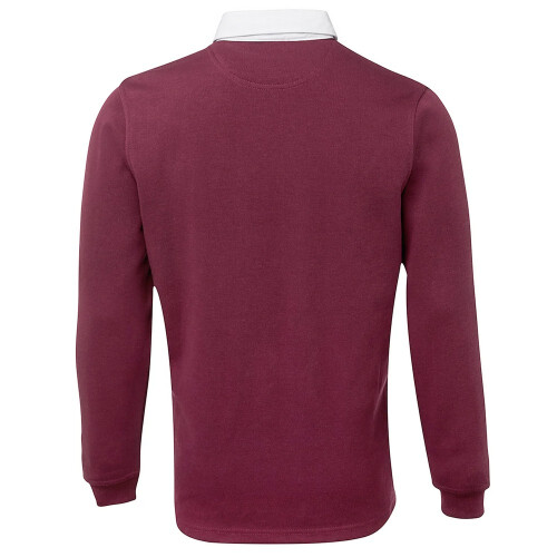 (M, Deep Burgundy) Front Row Mens Premium Rugby Shirt 1