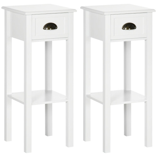 Homcom Mesas Auxiliare Blanco 30 x 30 x 75 cm