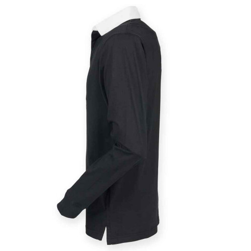 (S, Black) Front Row Mens Premium Rugby Shirt 2