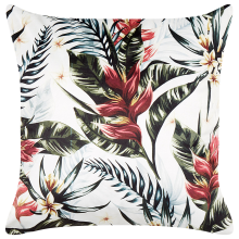 Throw Cushion EDELWEISS 45 x 45 cm Velvet Multicolour Plant Pattern
