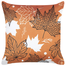 Throw Cushion POINSETTIA 45 x 45 cm Velvet Orange Plant Pattern