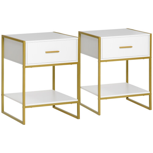 Homcom Mesitas de Noche Blanco 45 x 40 x 60 cm