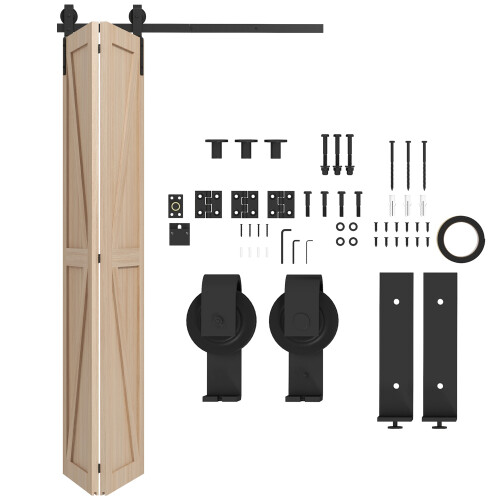 Homcom Herraje para Puerta Negro 122 x 0.5 x 4 cm