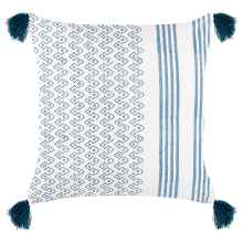 Throw Cushion TILIA 45 x 45 cm Cotton Blue Geometric Pattern
