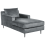 Beliani Chaise Longue GUERET Velvet Grey 1