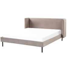 Bed Velvet ARETTE 160 x 200 cm (EU King Size) Taupe