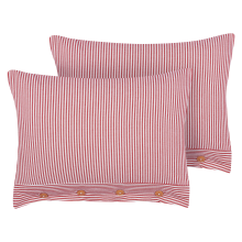 Set of 2 Decorative Cushions AALITA 40 x 60 cm Cotton Red Striped