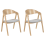 Beliani Set of 2 Dining Chairs YUBA Wood Light Grey 1