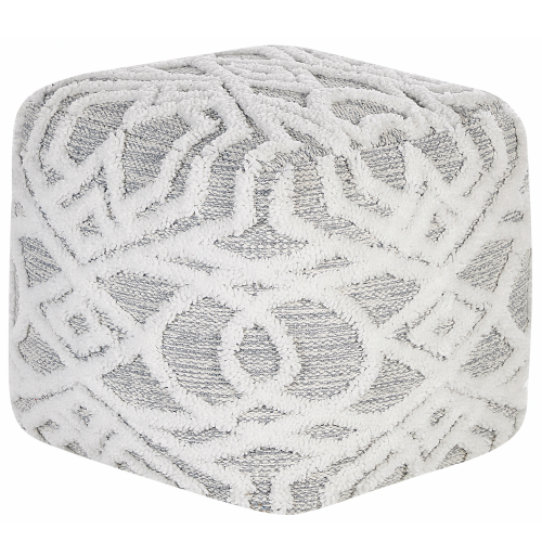 Beliani Pouffe BHILWARA Cotton Grey