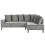 Beliani Corner Sofa 3 Seater GRENA Velvet Light Grey Left Hand 1