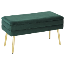 Upholstered Storage Bench DURHAM Velvet Dark Green