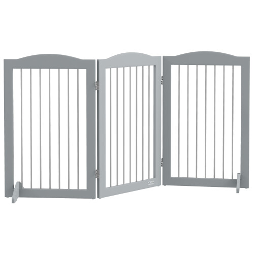 PawHut Barrera para Perro Gris 154 x 30 x 80 cm