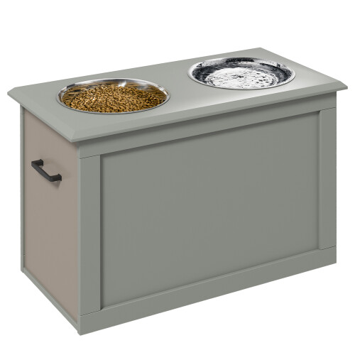 PawHut Comedero para Perro Gris 60 x 30 x 41 cm