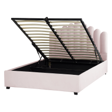 Ottoman Bed VINCENNES Velvet Pastel Pink 140 x 200 cm (EU Double)