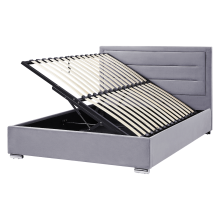 Ottoman Bed ROUEN Velvet Dark Grey 160 x 200 cm (EU King Size)