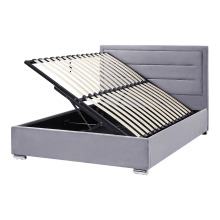 Ottoman Bed ROUEN Velvet Dark Grey 140 x 200 cm (EU Double)