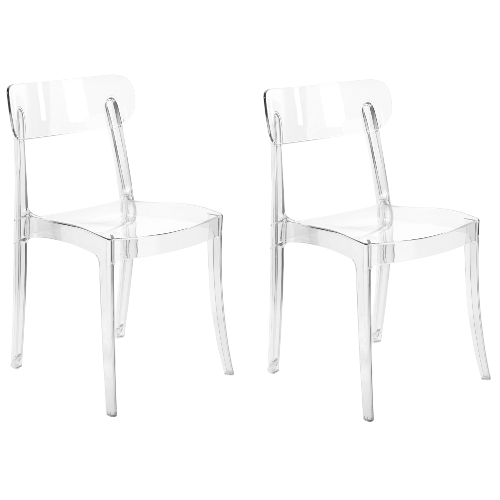 Photos - Chair Beliani Set of 2 Dining COVINGTON Transparent
