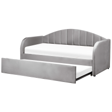 Trundle Bed Velvet EYBURIE 90 x 200 cm (EU Single) Grey
