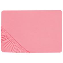 Fitted Sheet JANBU 90 x 200 cm Cotton Coral