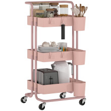 Carrito de Almacenamiento Rosa 42 x 38 x 86.5 cm