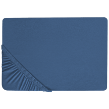 Fitted Sheet JANBU 140 x 200 cm Cotton Navy Blue