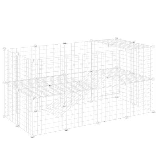 PawHut Parque para Mascota Blanco 146 x 73 x 73 cm