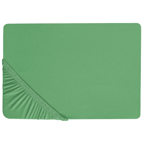 Beliani Fitted Sheet JANBU 180 x 200 cm Cotton Green