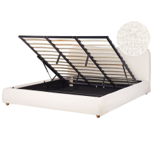 Ottoman Bed BLAGNAC Boucle Off-White 180 x 200 cm (EU Super King)