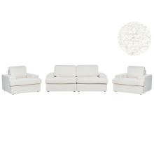 Living Room Set 5 Seater ALLA Boucle Off-White