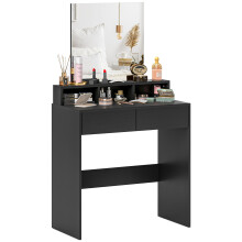 Tocador de Maquillaje Negro 75 x 38 x 135 cm