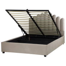 Ottoman Bed VINCENNES Velvet Taupe 140 x 200 cm (EU Double)