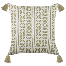 Throw Cushion SYRINGA 45 x 45 cm Cotton Green Geometric Pattern