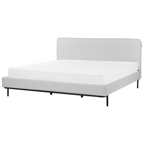 Beliani Bed Fabric CORIO 180 x 200 cm (EU Super King) Light Grey