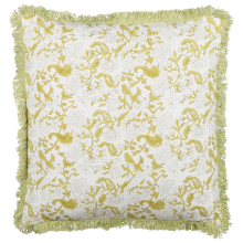 Throw Cushion FILIX 45 x 45 cm Cotton Green Floral Pattern