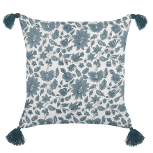 Throw Cushion RUMEX 45 x 45 cm Cotton Blue Floral Pattern