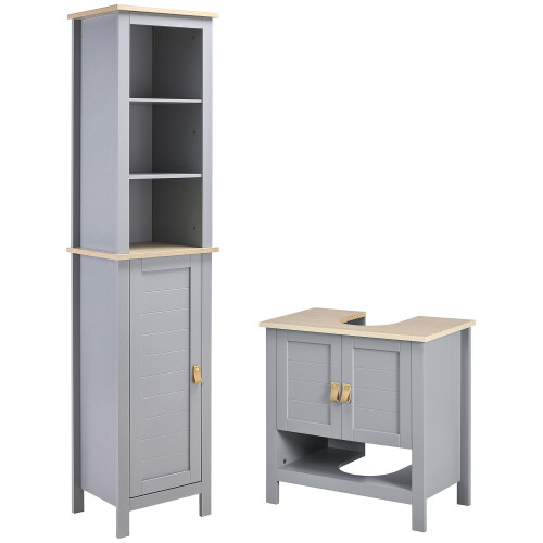 Conjunto de Baño Gris 39 x 30 x 168 cm