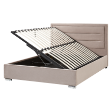 Ottoman Bed ROUEN Velvet Taupe 160 x 200 cm (EU King Size)