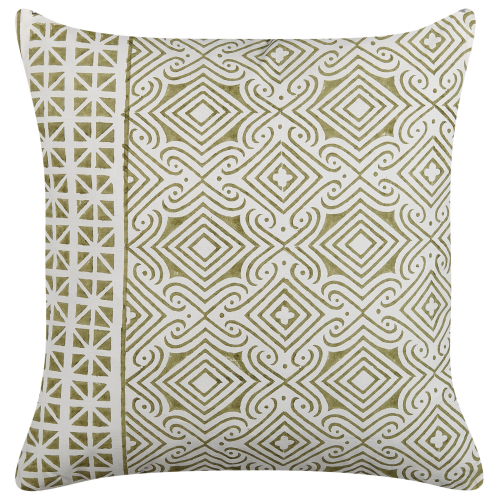 Beliani Throw Cushion LARICS 45 x 45 cm Cotton Green Oriental Pattern