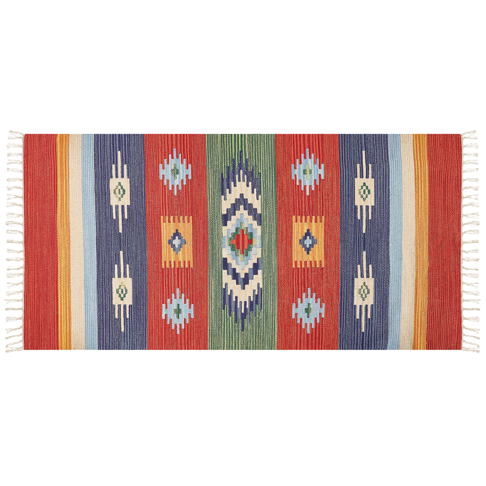 Photos - Area Rug Beliani Rug KAMARIS Multicolour 80 x 150 cm Kilim Cotton