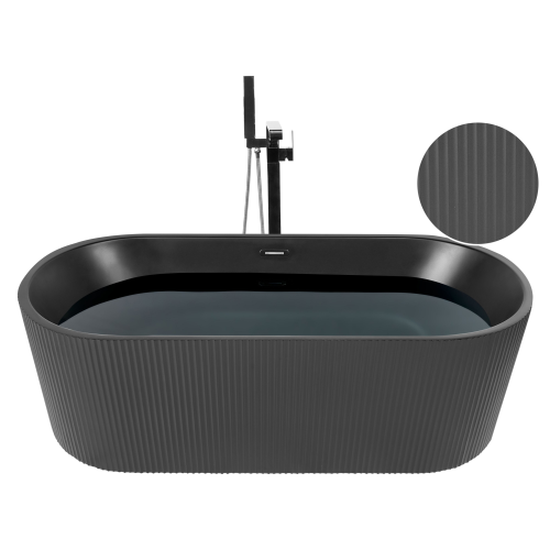 Beliani Freestanding Bathtub GOCTA 1700 x 800 mm Black