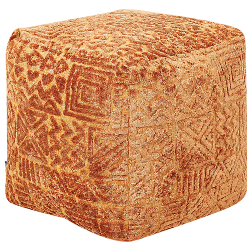 Beliani Pouffe SANAWAN Viscose Golden Brown