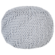 Pouffe PRIENE Cotton Light Grey
