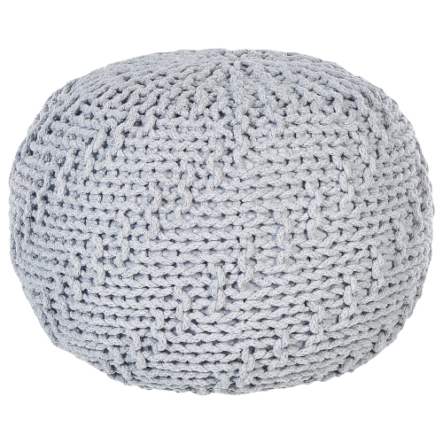 Beliani Pouffe PRIENE Cotton Light Grey