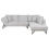 Beliani Corner Sofa 3 Seater ELGA Linen Light Grey Left Hand 1